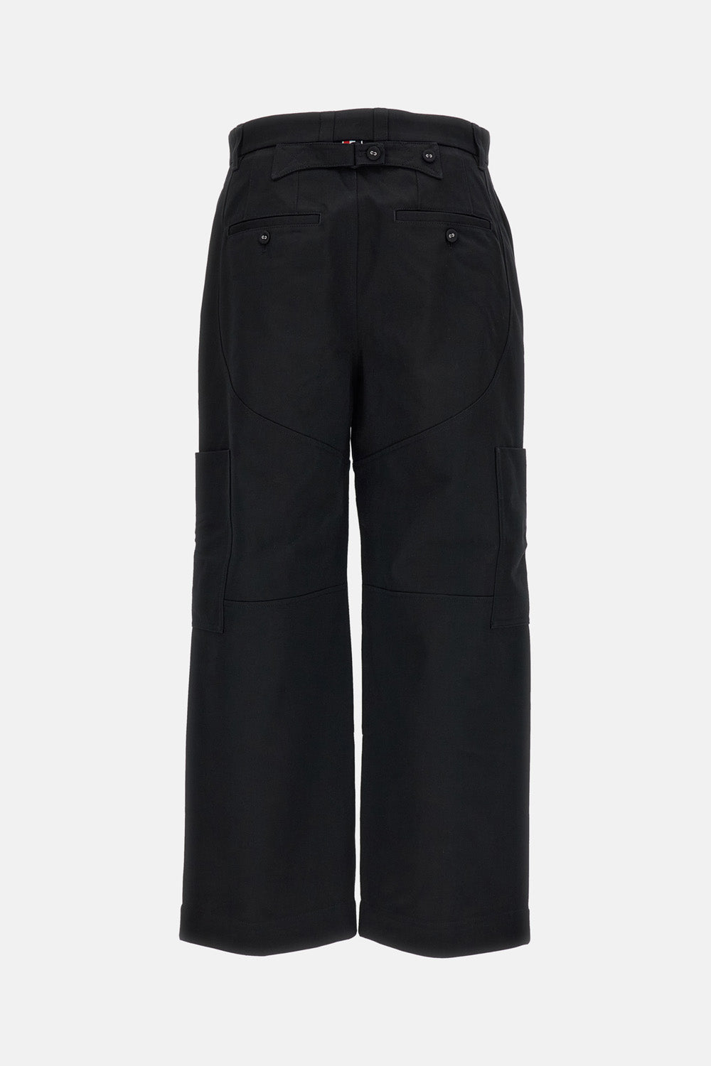 Thom Browne Men Wide Leg Chap Painter Pants In Cotton Twill