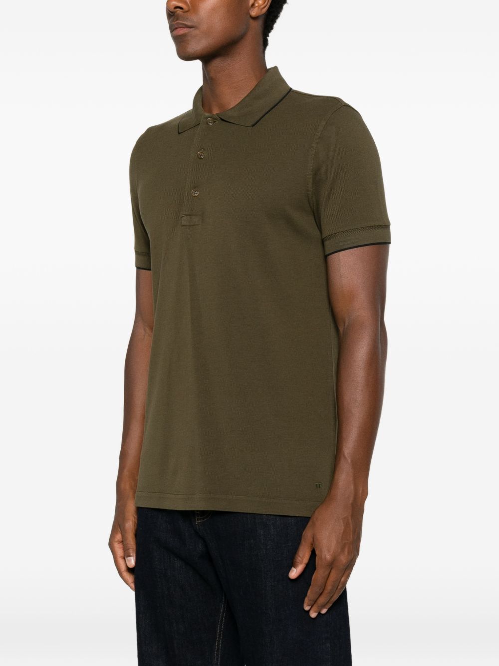 Tom Ford Men Piquet Cotton Polo Shirt
