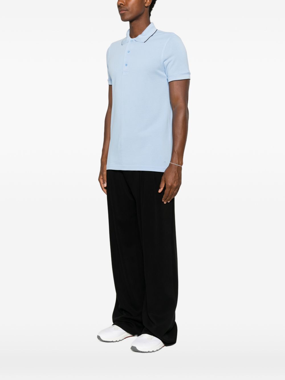 Tom Ford Men Piquet Cotton Polo Shirt