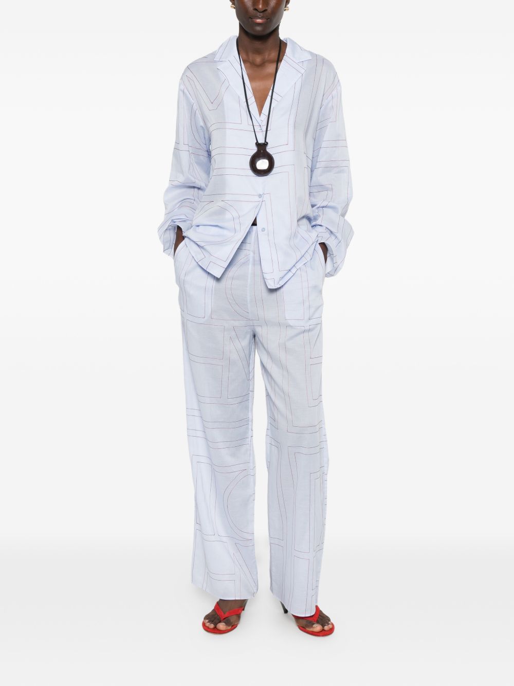 Toteme Women Cotton Blend Pajama Trousers