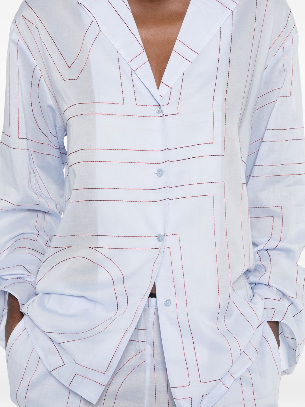 Toteme Women Cotton Blend Pajama Shirt