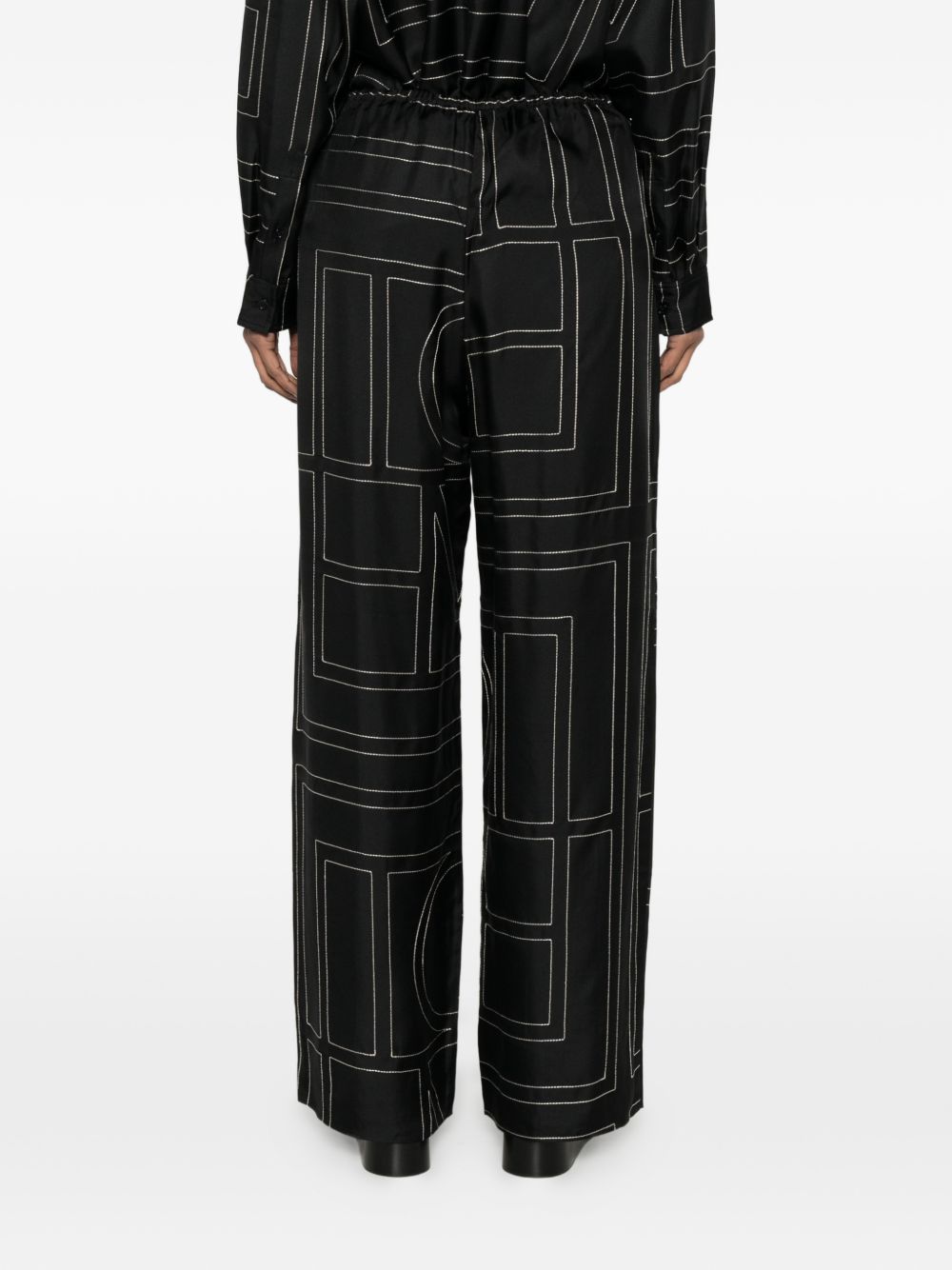 Toteme Women Monogram Silk Pajama Trousers