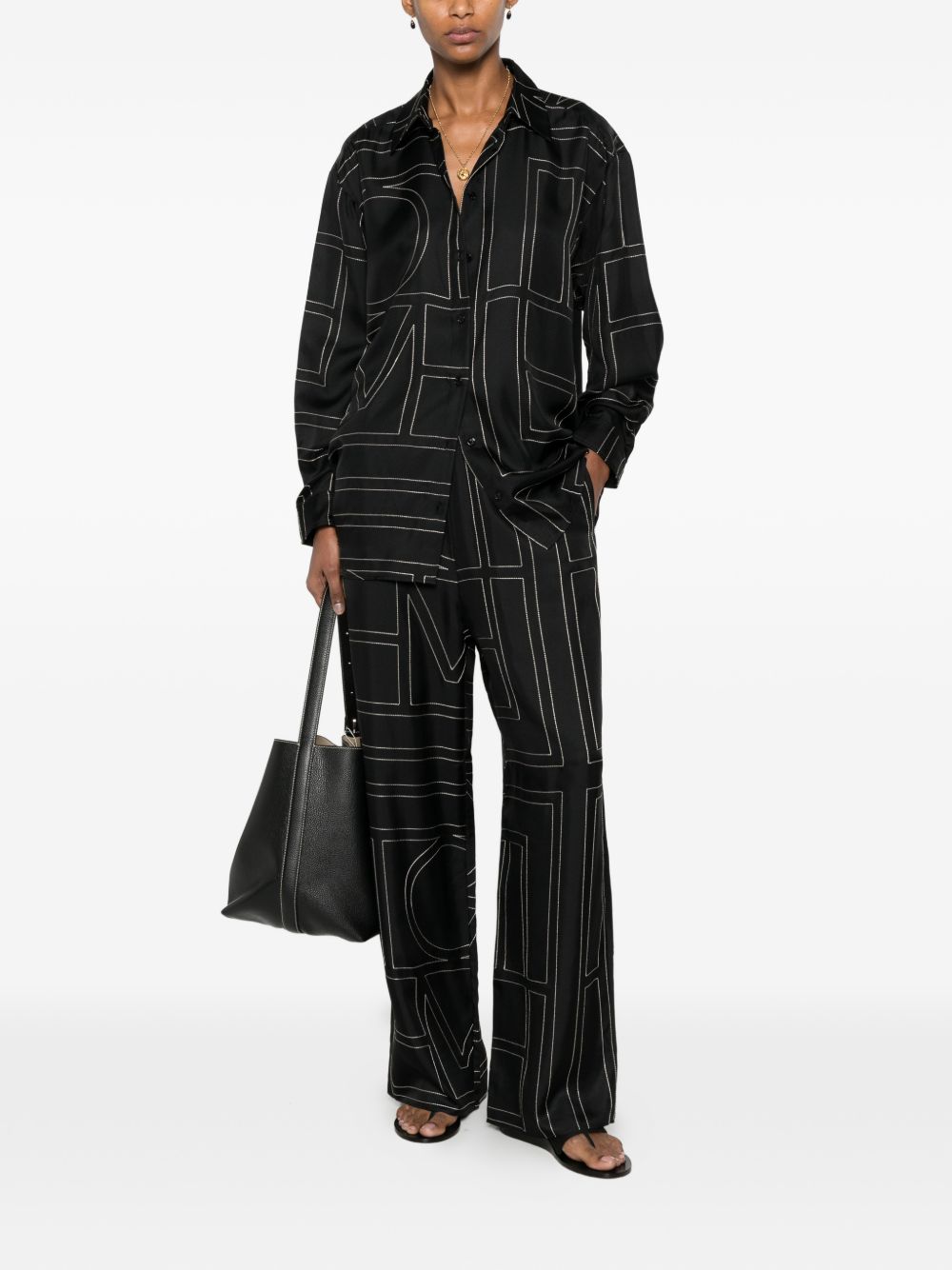 Toteme Women Monogram Silk Pajama Trousers