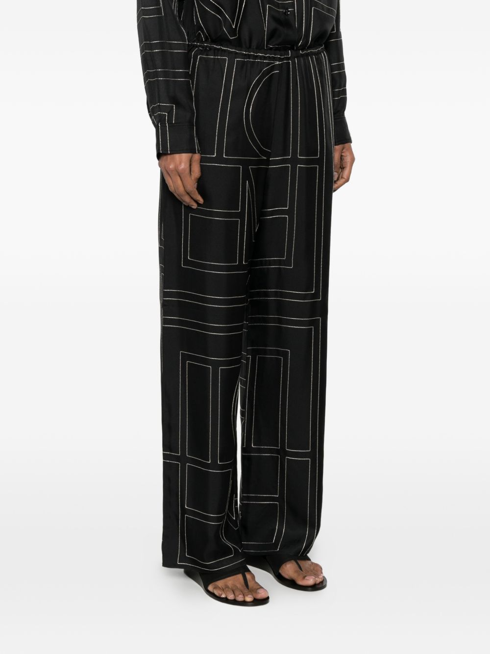Toteme Women Monogram Silk Pajama Trousers