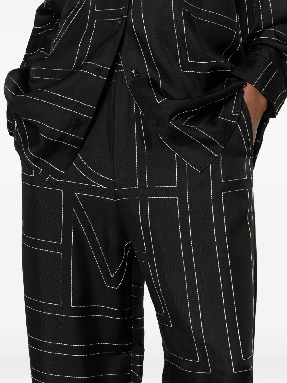 Toteme Women Monogram Silk Pajama Trousers