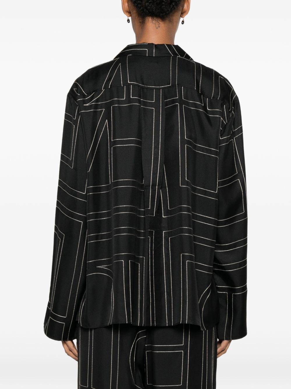 Toteme Women Monogram Silk Pajama Shirt