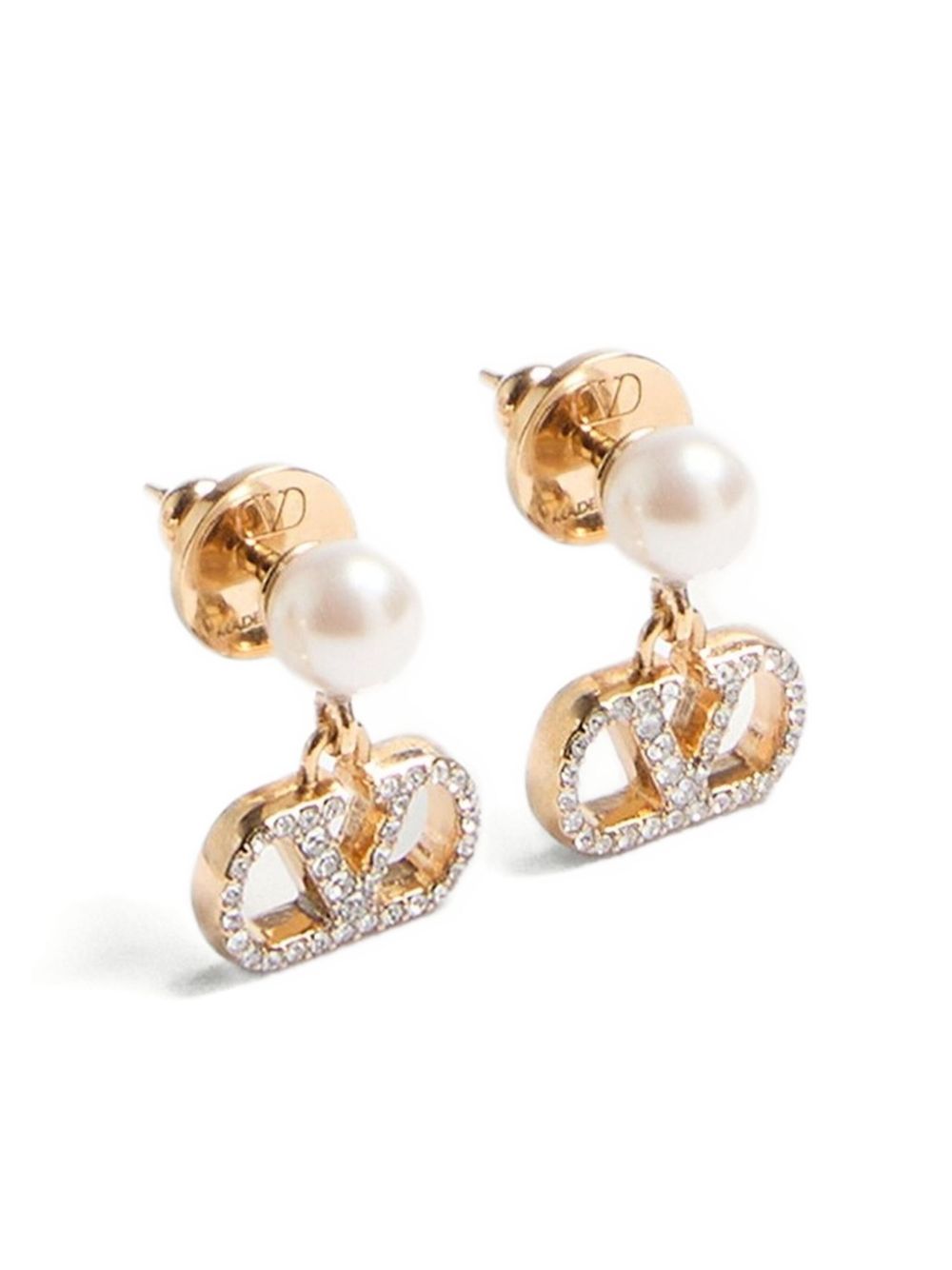 Valentino Garavani Women Vlogo Signature Strass Pearl Earrings