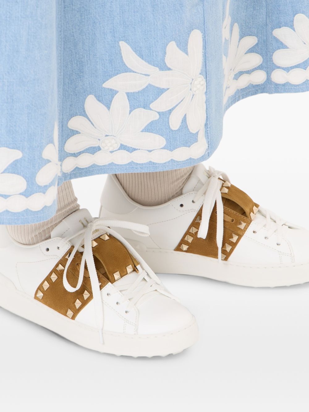 Valentino Garavani Women Rockstud Untitled Leather Sneakers