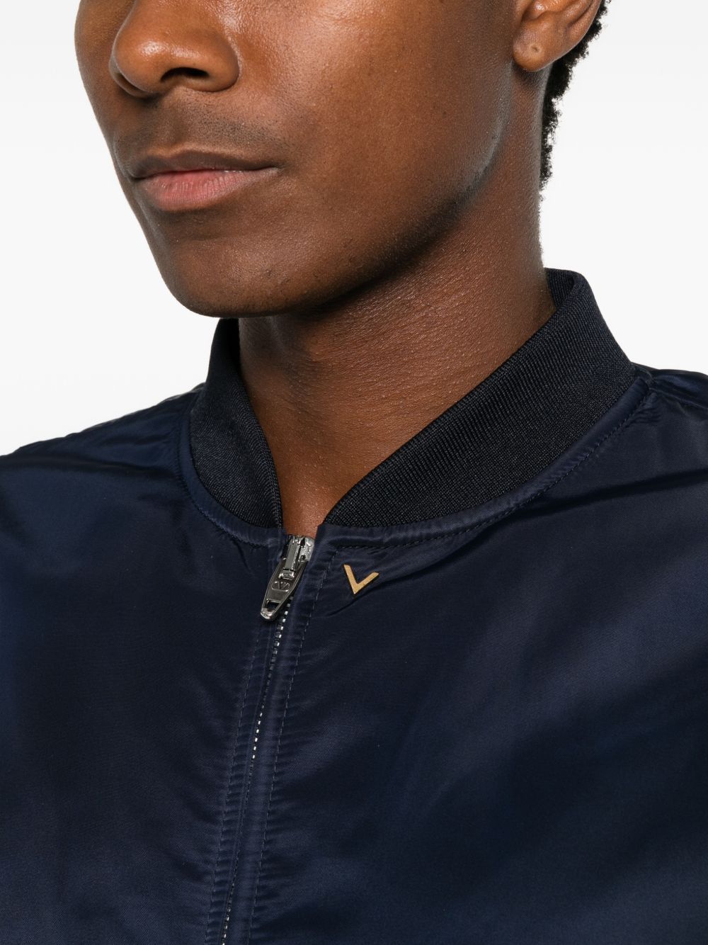 Valentino Men Vgold Nylon Bomber Jacket