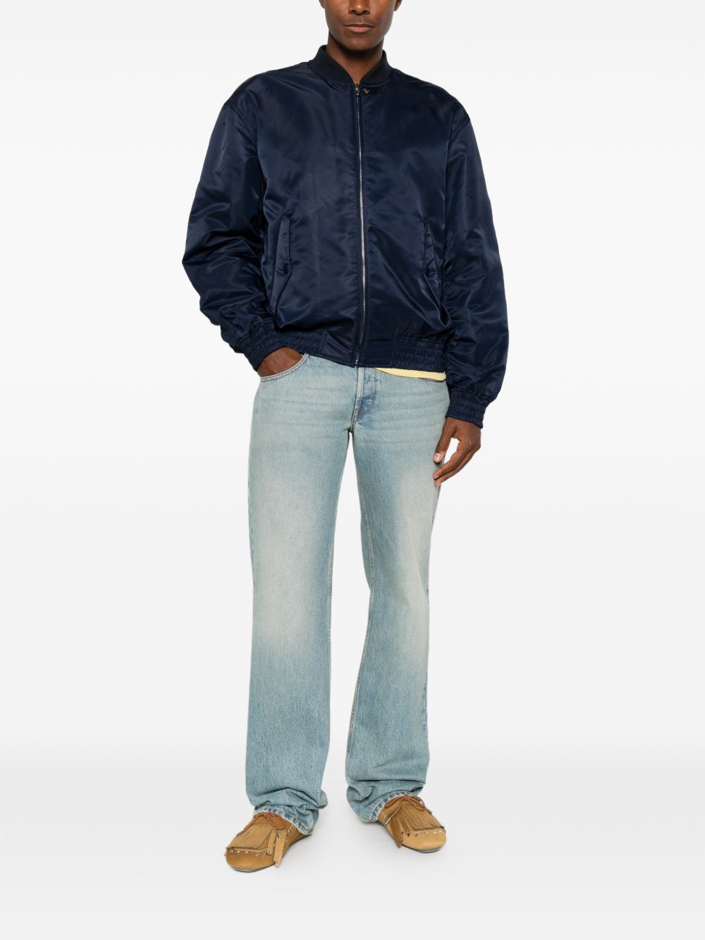 Valentino Men Vgold Nylon Bomber Jacket
