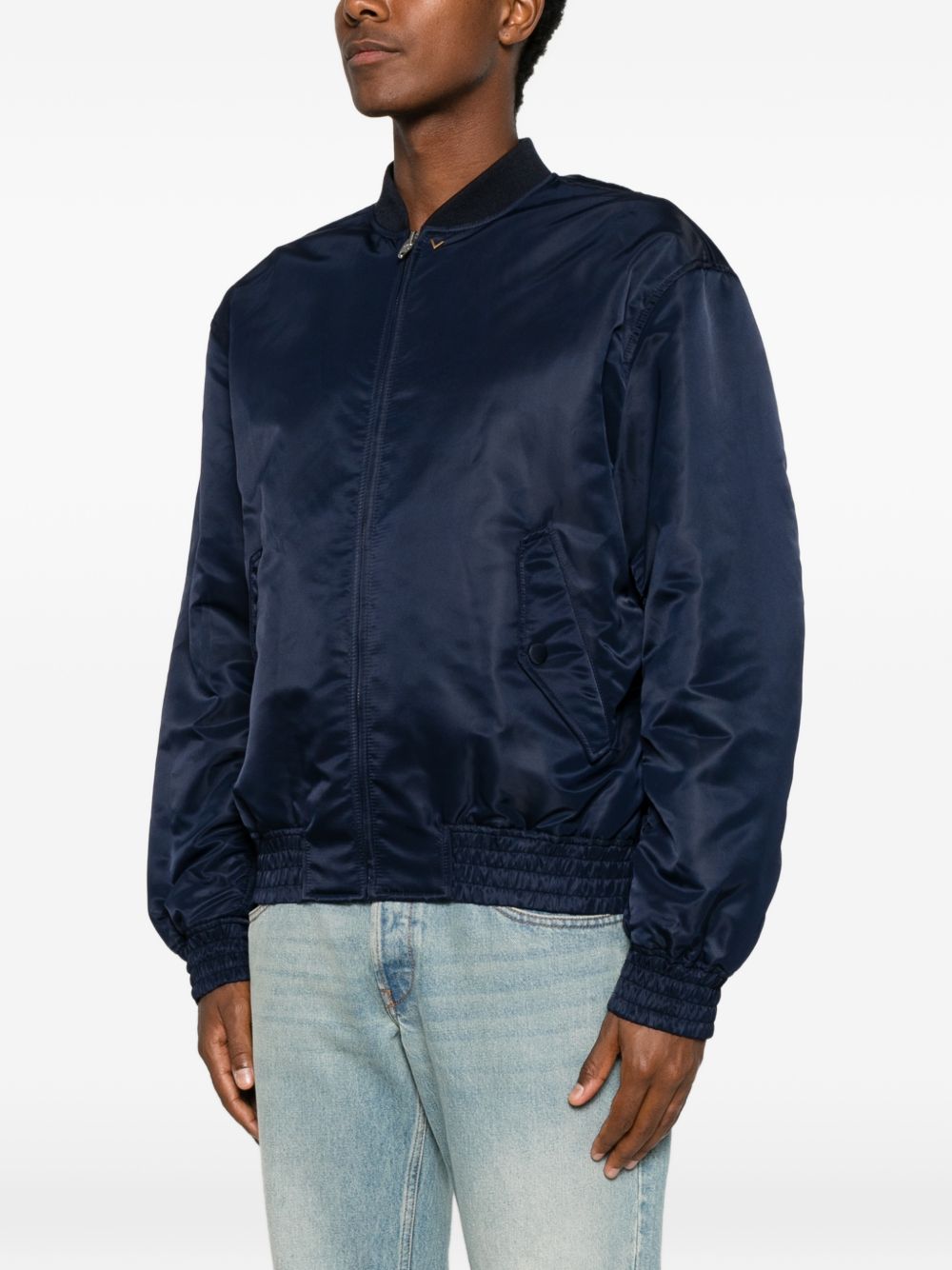 Valentino Men Vgold Nylon Bomber Jacket