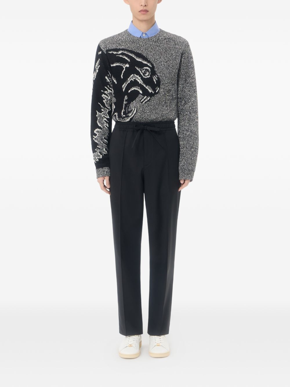 Valentino Men Vlogo Wool Trousers