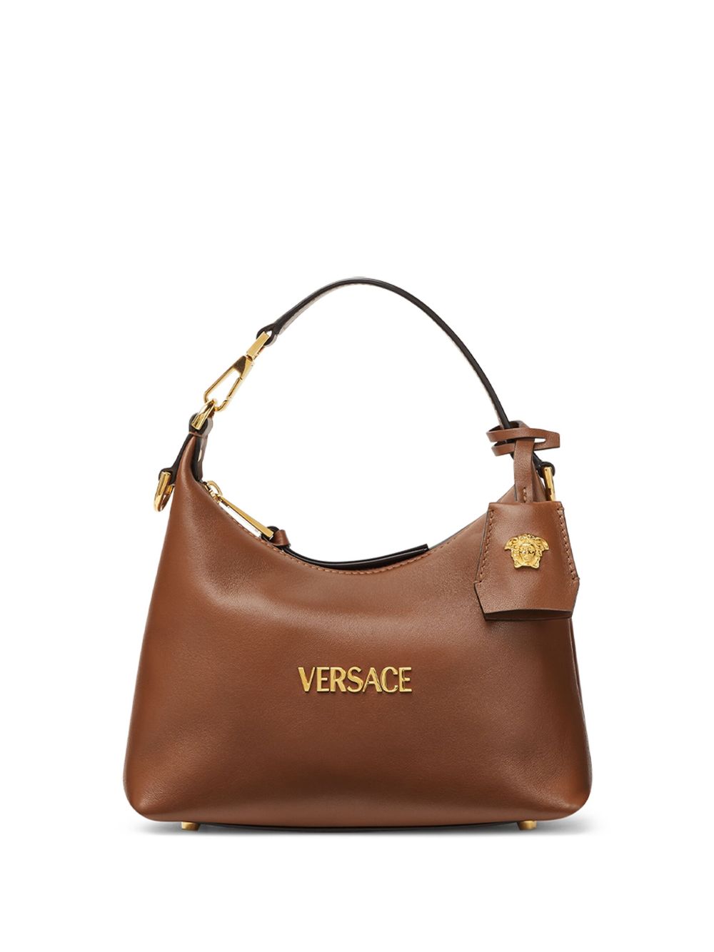 Versace Women Versace Tag Leather Hobo Bag