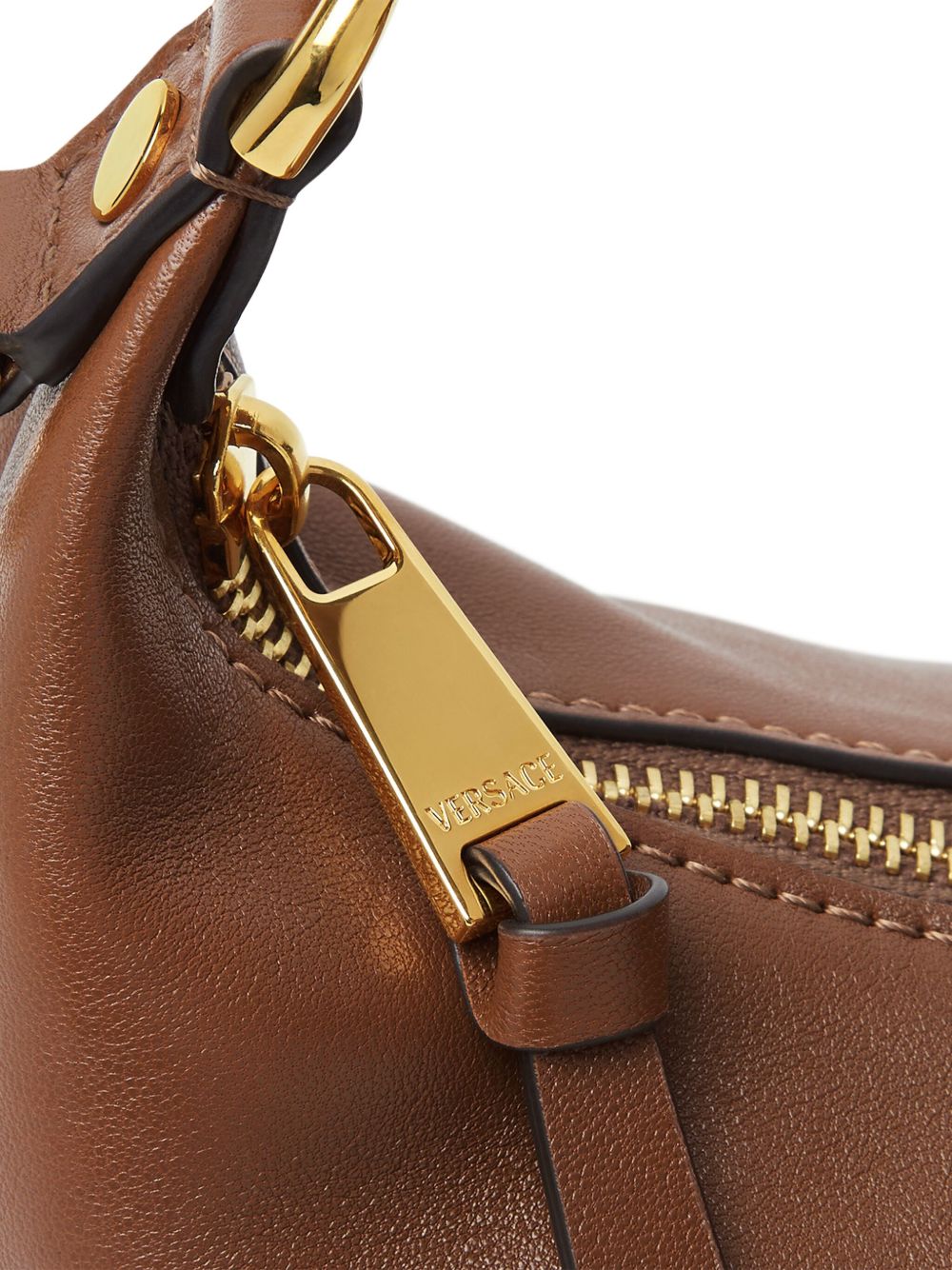 Versace Women Versace Tag Leather Hobo Bag