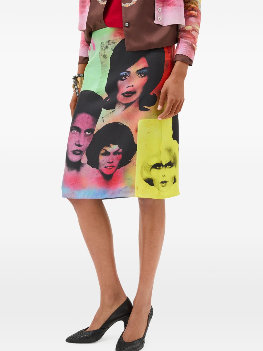 Versace Women Printed Silk Skirt