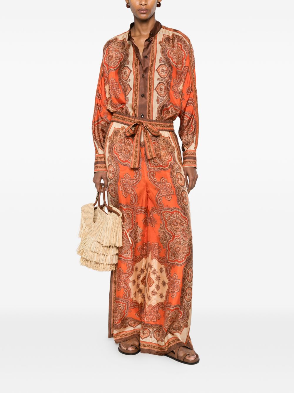 Zimmermann Women Mahon Printed Silk Trousers