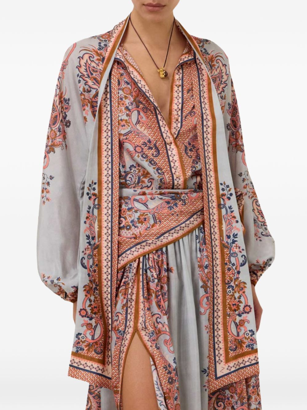 Zimmermann Women Aster Printed Silk Blouse