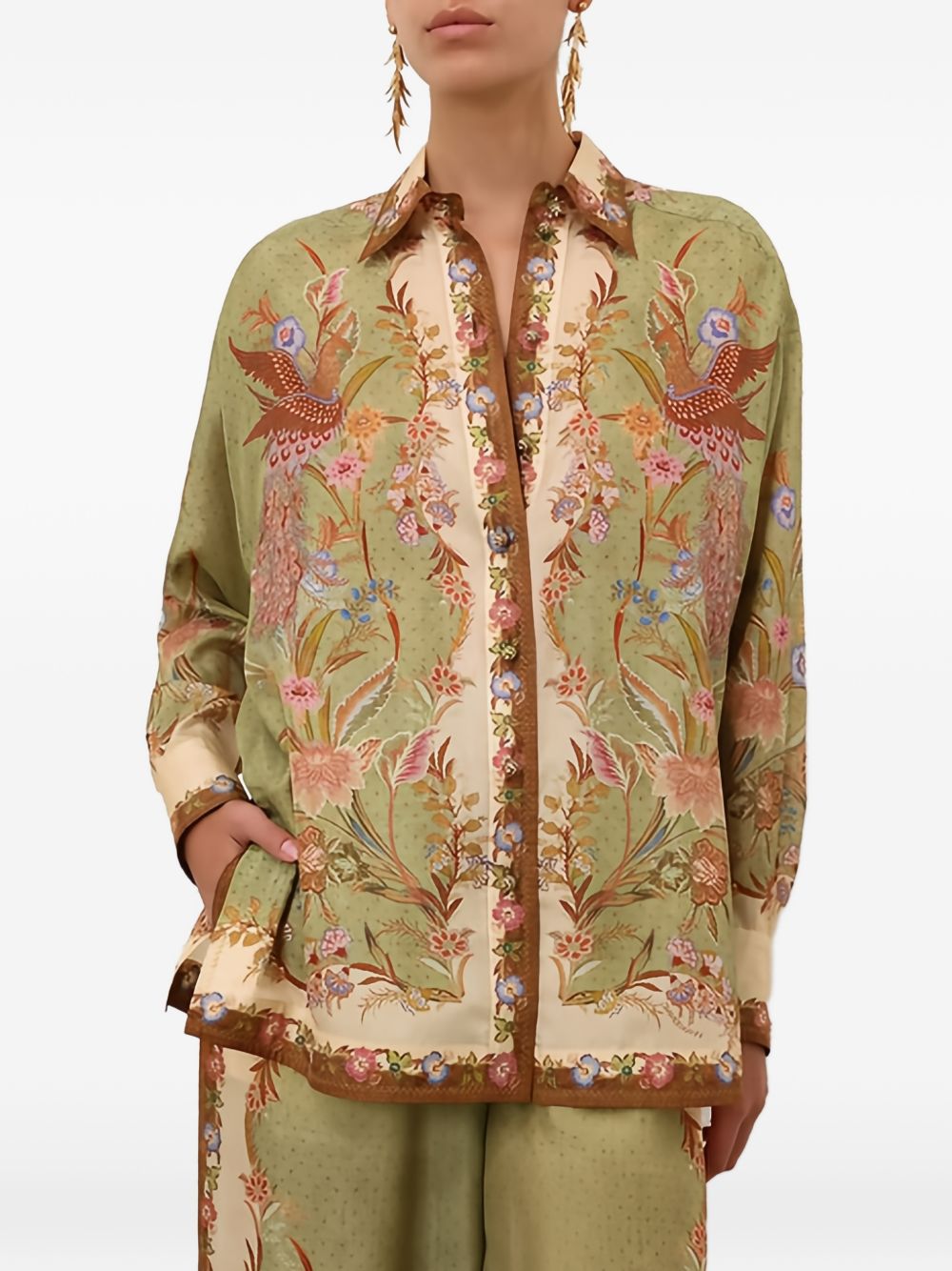 Zimmermann Women Indra Printed Silk Shirt