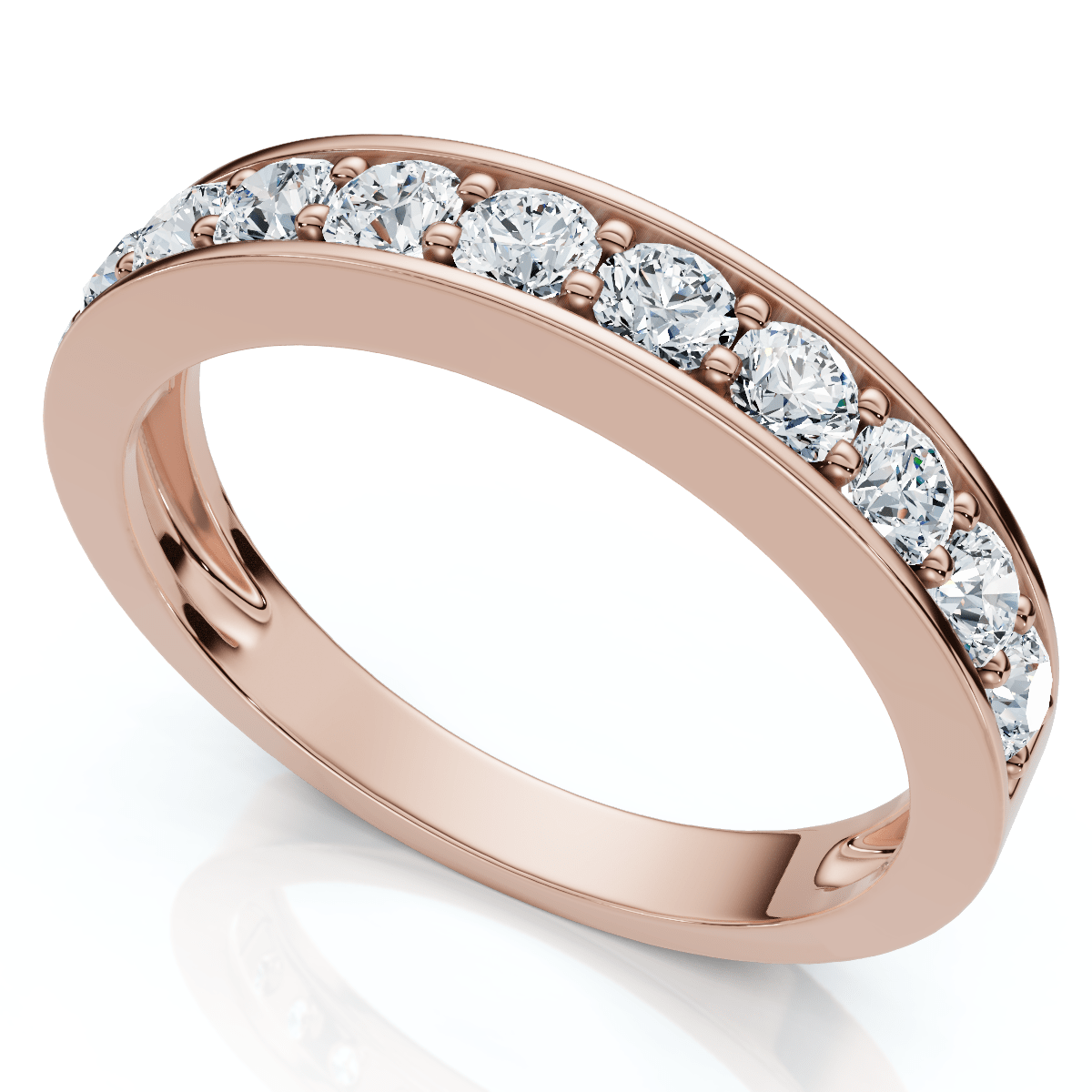 4/10Ct Channel & Prong Set Half Eternity Wedding Band 14k Gold Lab Grown