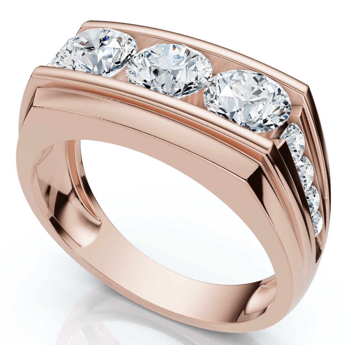 Men's 2Ct Diamond Accented Wedding Anniversary Ring 14k Gold Lab Grown FG/VS