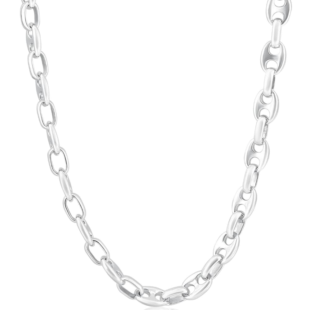 Men's Marine 14k Gold (86gram) or Platinum (132gram) 9mm Link Chain Necklace 24"