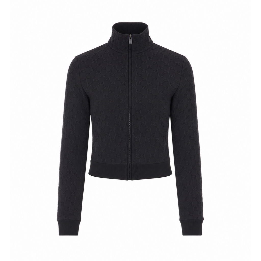 Gucci Women Gg Jacquard Jersey Jacket With Zipper