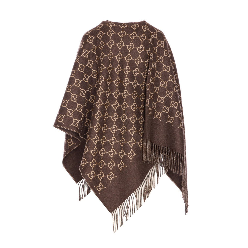 Gucci Women Gg Wool Jacquard Cape