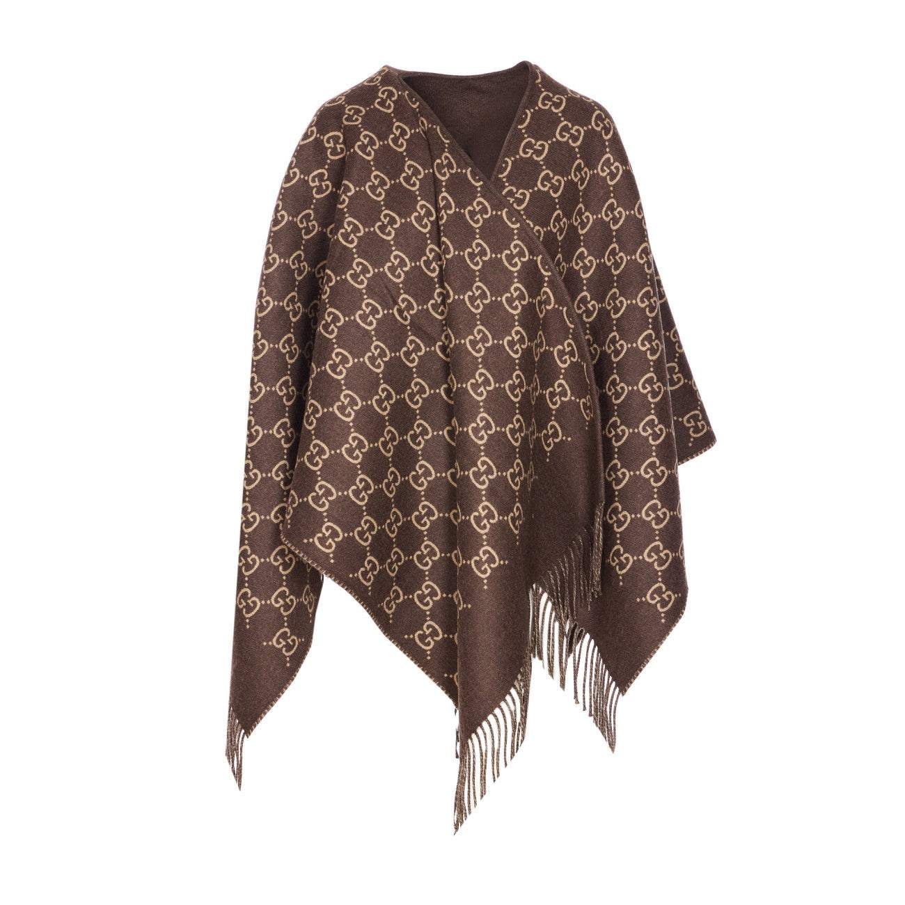 Gucci Women Gg Wool Jacquard Cape