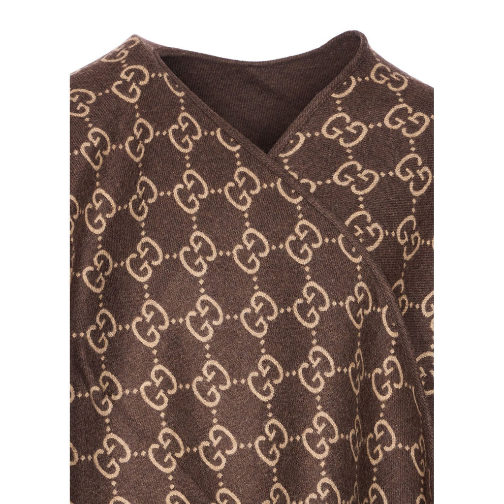 Gucci Women Gg Wool Jacquard Cape