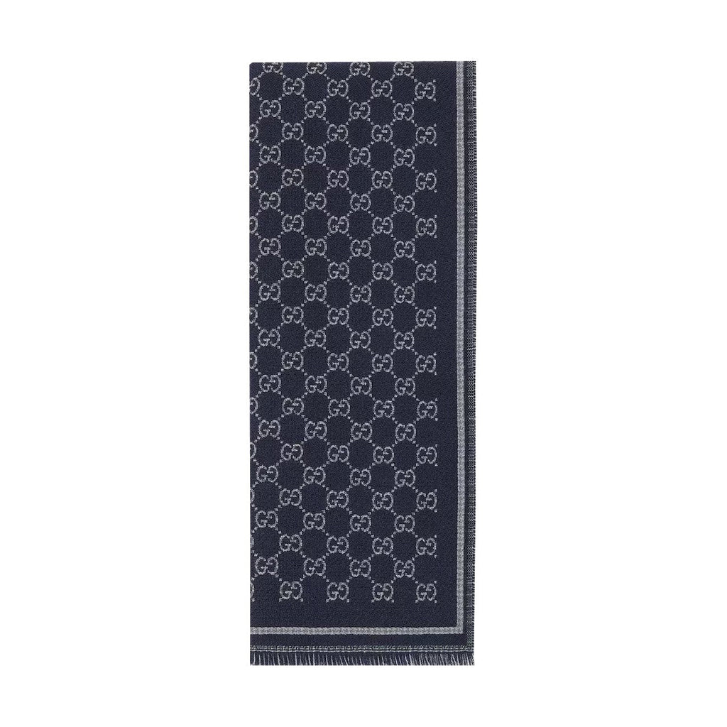 Gucci Men Gg Wool Jacquard Scarf