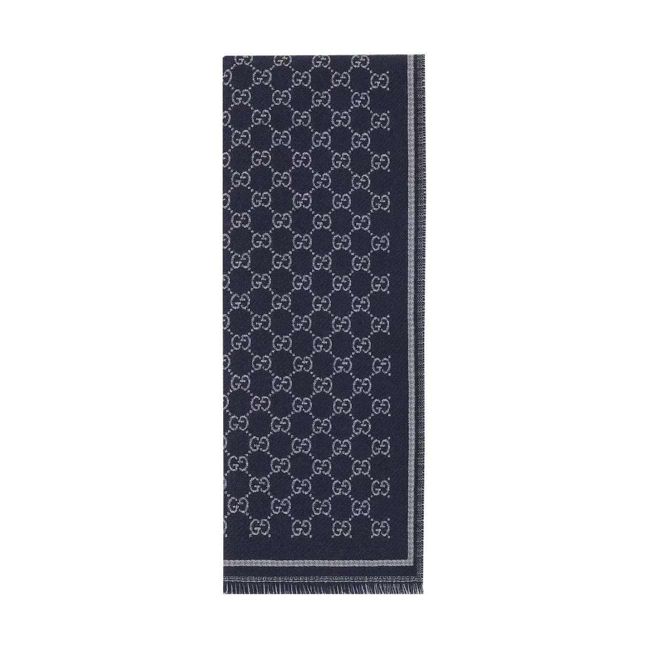 Gucci Men Gg Wool Jacquard Scarf