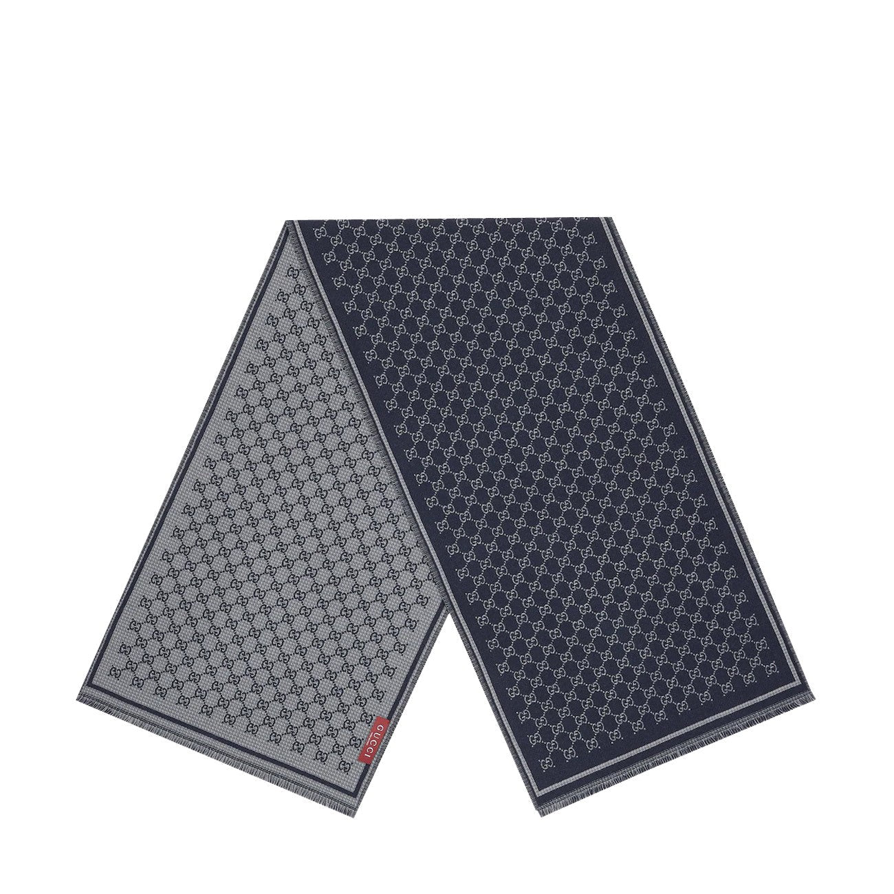 Gucci Men Gg Wool Jacquard Scarf