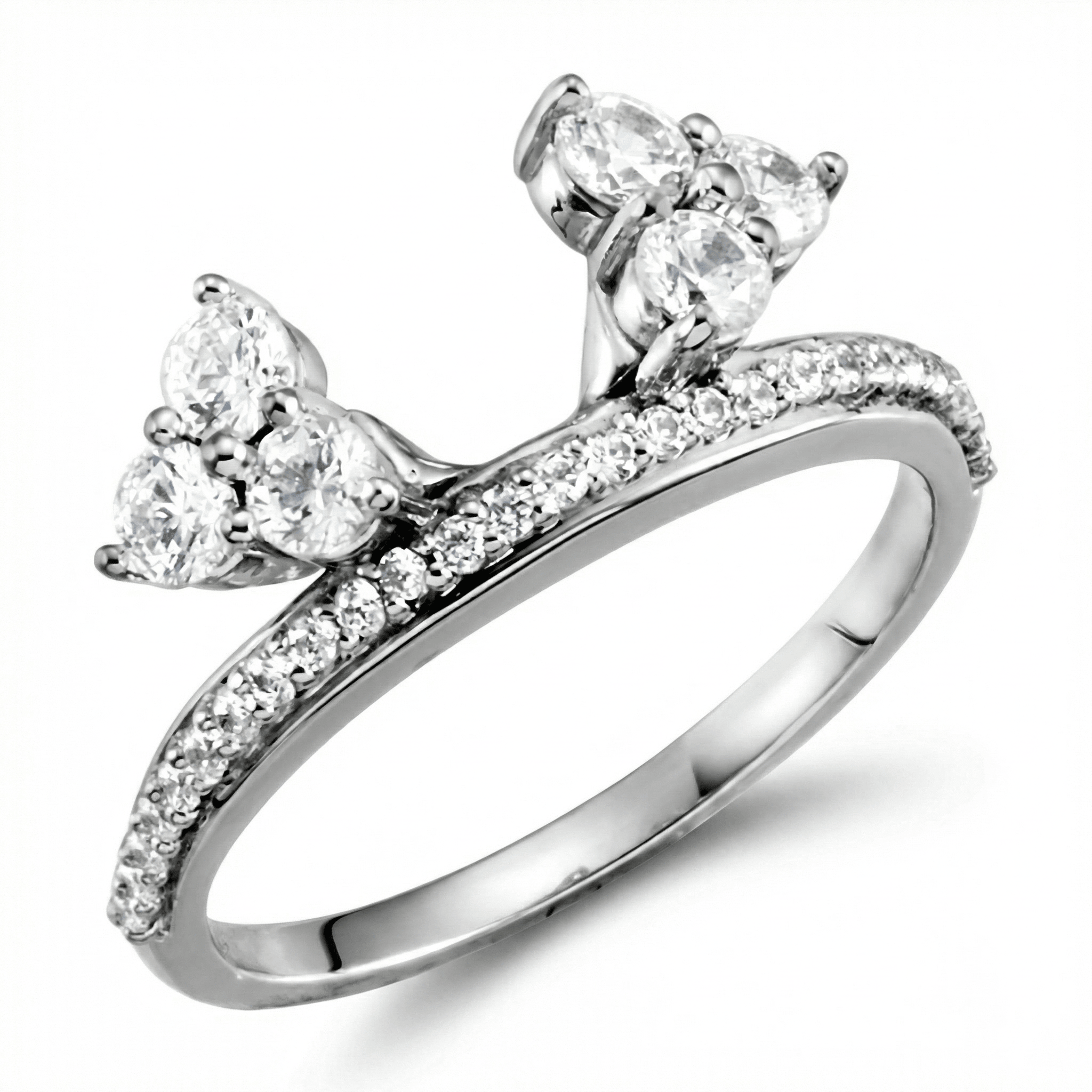 1/3CT Diamond Ring Wrap Style Wedding Ring 14K White Gold Size Selectable