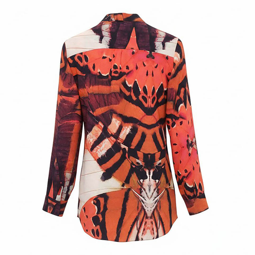 ALEXANDER MCQUEEN ABSTRACT BUTTERFLY BLOUSE - SIZE 40