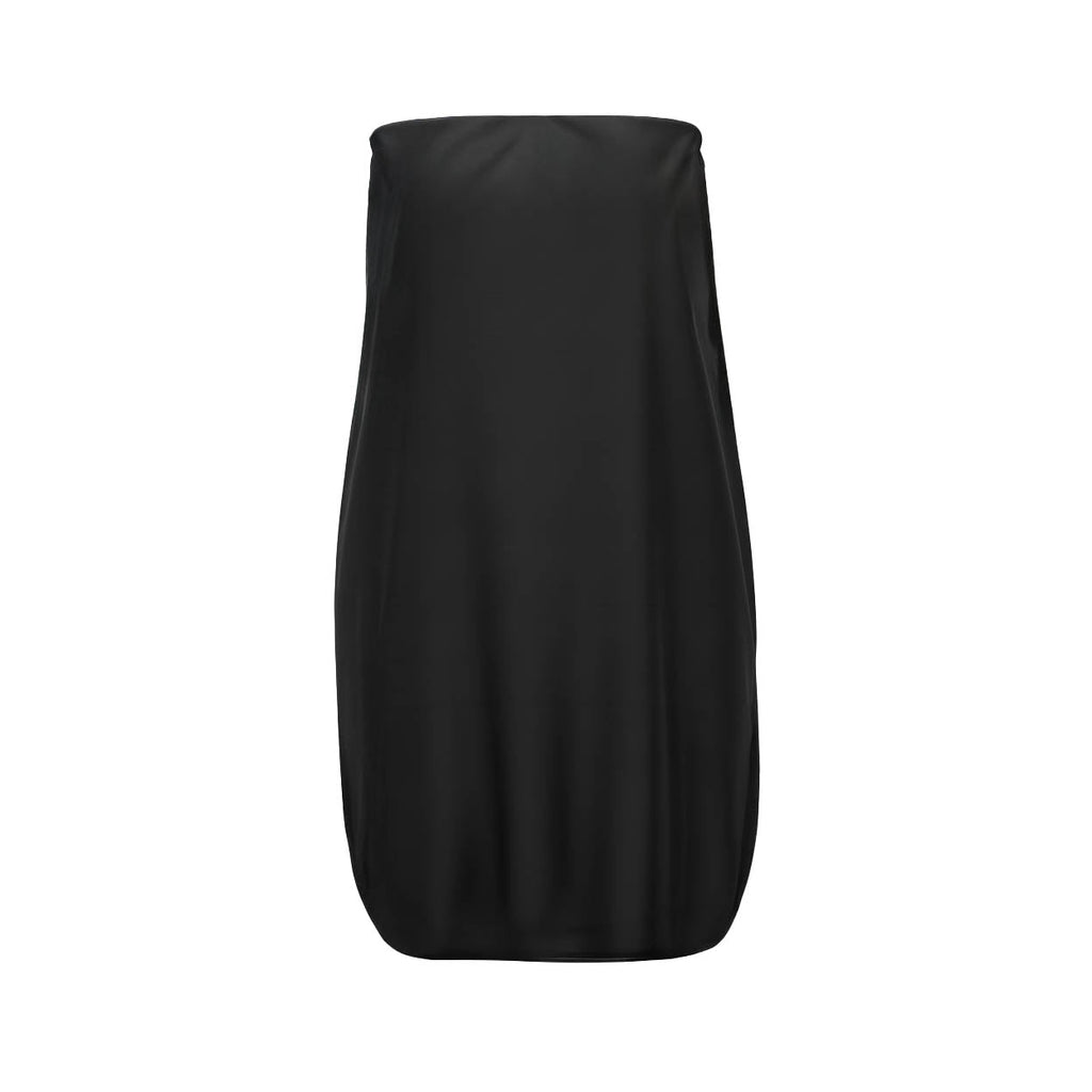 KHAITE BLACK BUBBLE SATIN STRAPLESS DRESS - SIZE 4