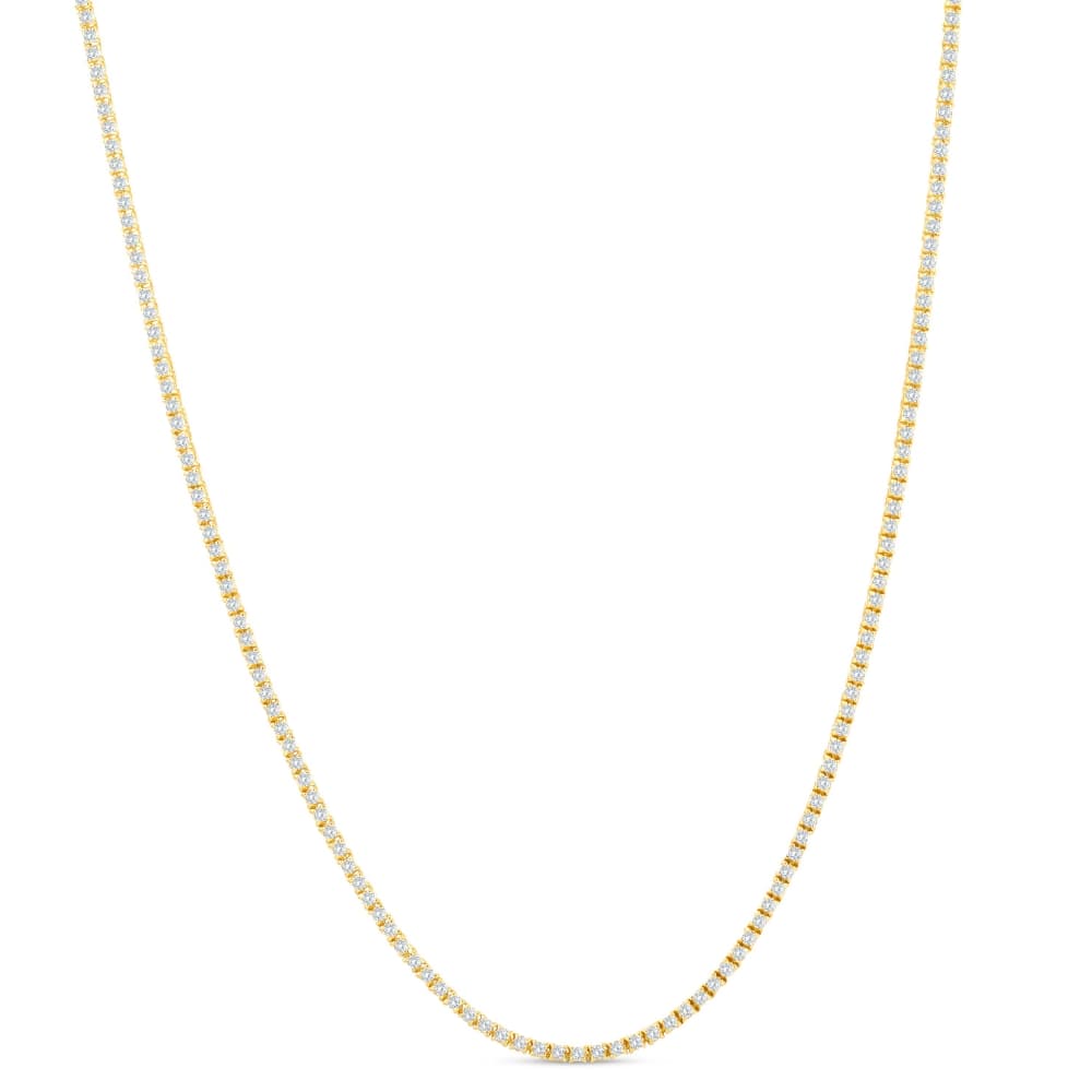 7 1/2Ct TW Round Diamond Tennis Necklace 14k Yellow Gold 17"