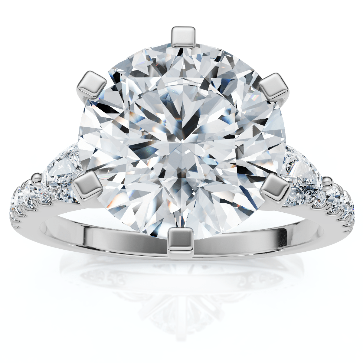 Certified 4 1/2Ct Diamond Engagement Ring Pear Accent 14k Gold or Pt Lab Grown