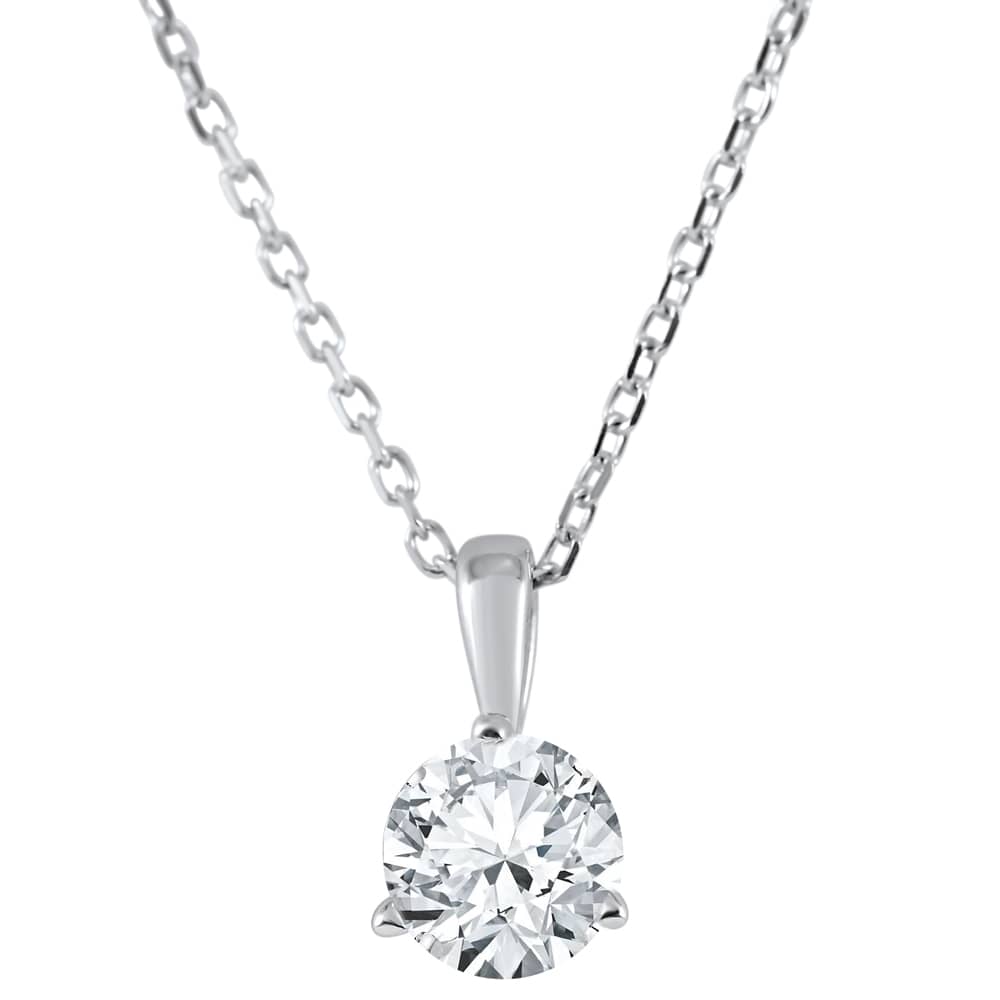 1/3 ct Solitaire Lab Grown Diamond Pendant available in 14K and Platinum