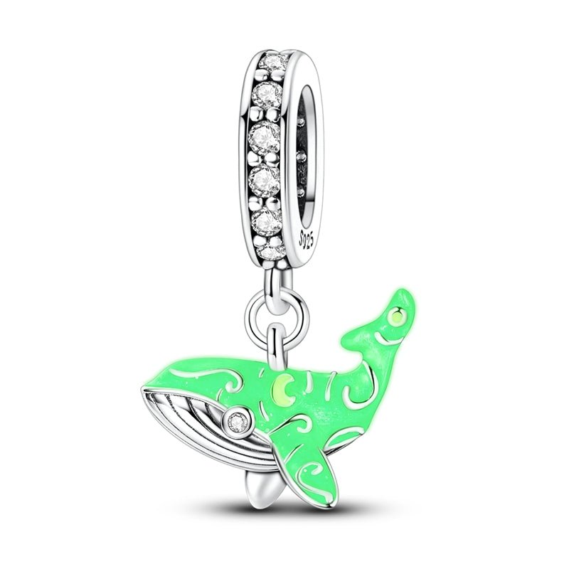 Glow-in-the-Dark Blue Whale Dangle Charm