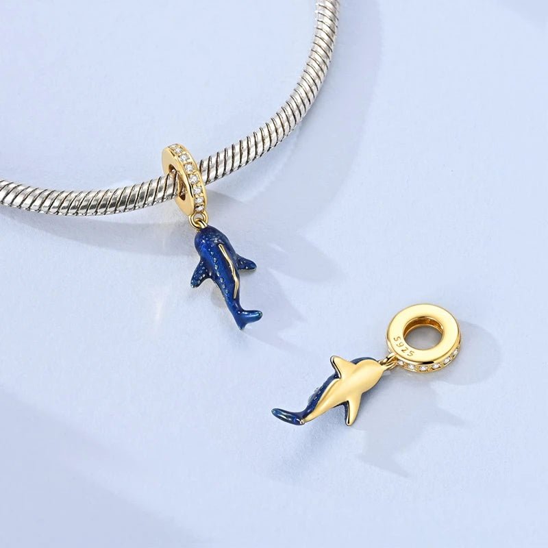 Glow in the Dark Luminous Blue Whale Shark Dangle Charm