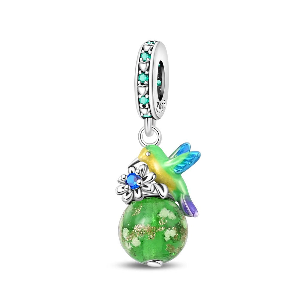 Glow in the Dark Luminous Hummingbird & Flower Dangle Charm