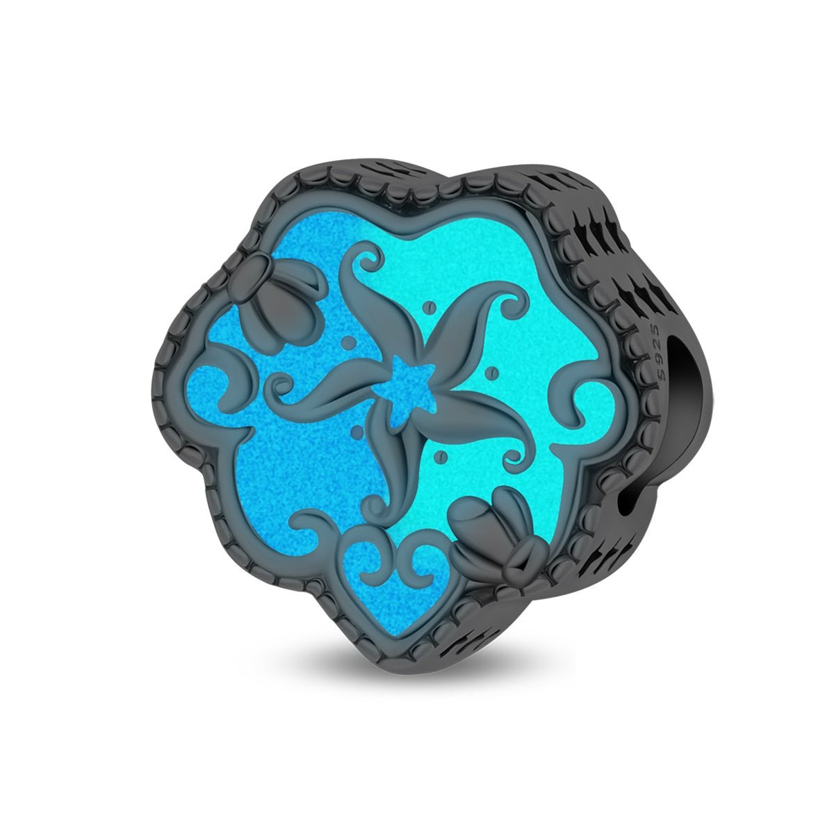 Glow-in-the-Dark Starfish Ocean Heart Charm