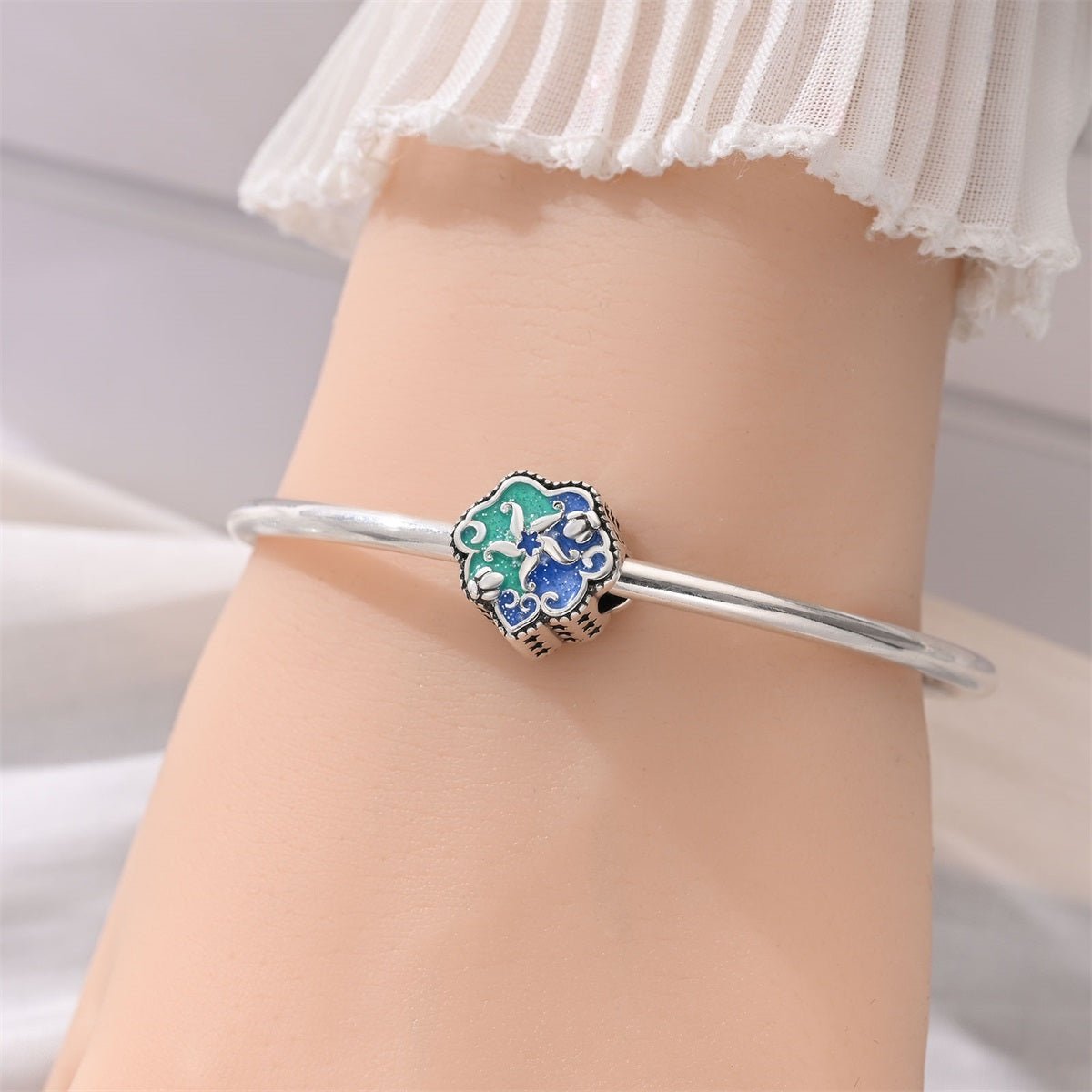 Glow-in-the-Dark Starfish Ocean Heart Charm