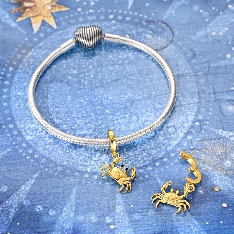 Golden Astrology Signs Zodiac Constellation Dangle Charms
