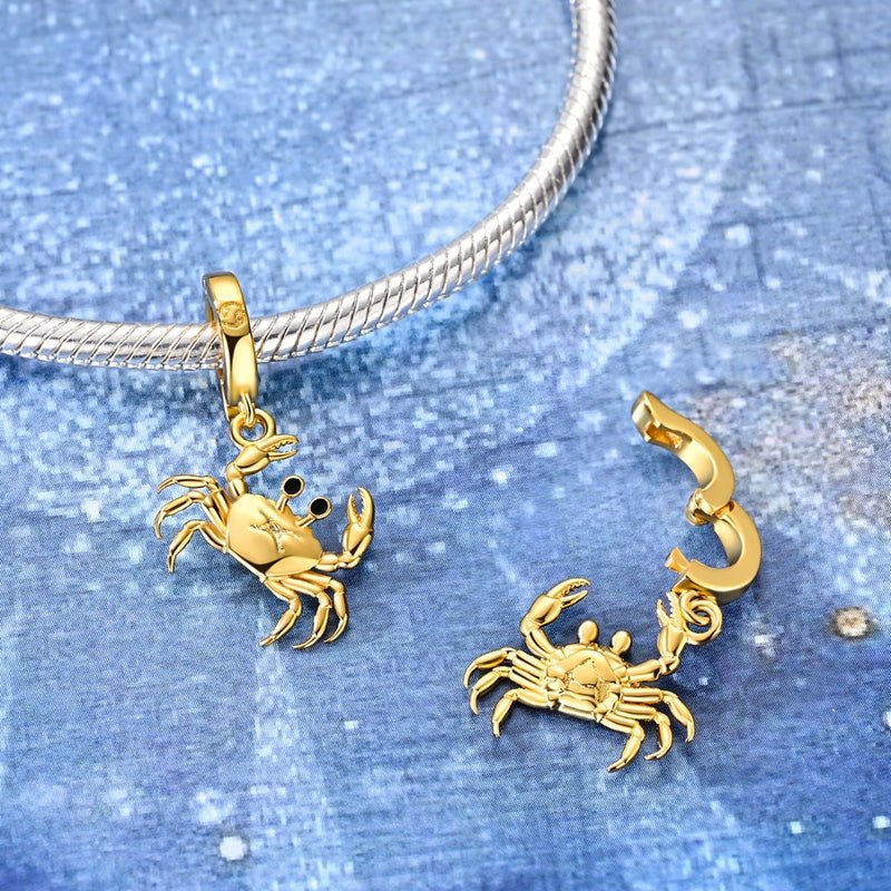 Golden Astrology Signs Zodiac Constellation Dangle Charms