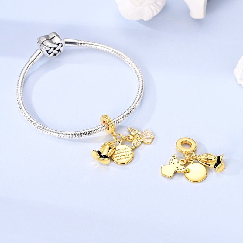 Golden Hold You in My Heart Dangle Charm