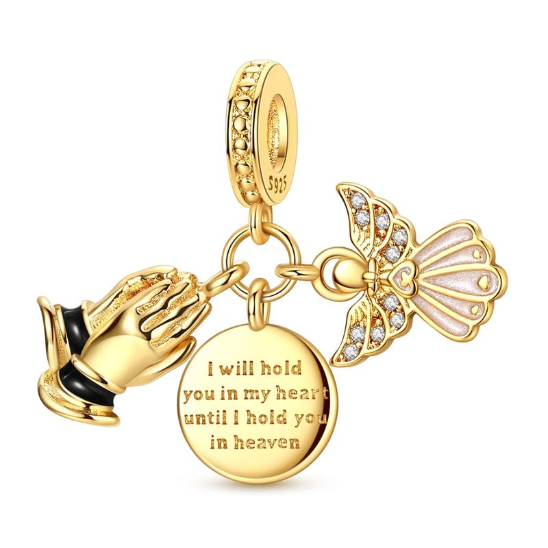 Golden Hold You in My Heart Dangle Charm