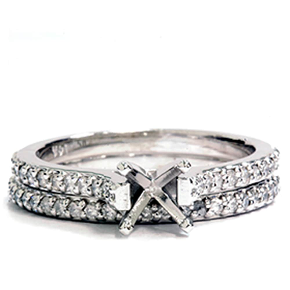 1/2ct Diamond Matching Engagement Wedding Set Setting Size Selectable
