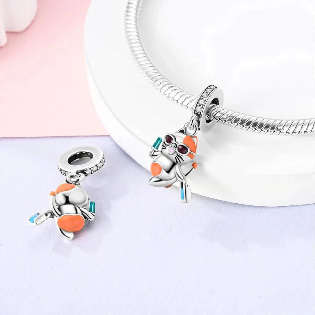 Happy Beach Cat Dangle Charm