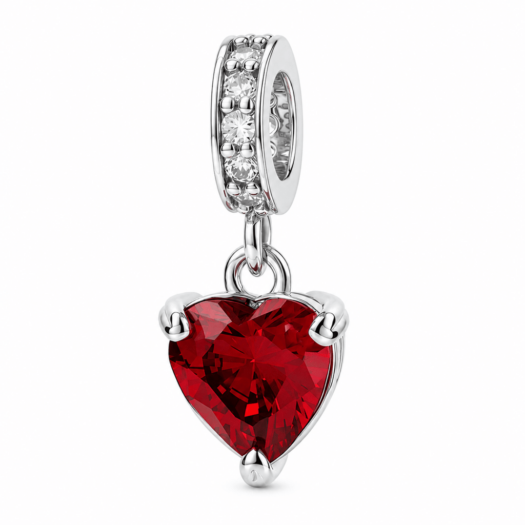 Heart Birthstone Dangle Charm